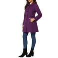 thumbnail image 4 of INSPIRE CHIC Women's Classic Single Breasted Winter Long Trenchcoat with Pockets XL Purple, 4 of 5