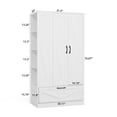 thumbnail image 3 of RichYa 71"H Armoire Wardrobe Closet with Drawer,Clothes Storage Cabinet with Hanging Rod,Large Wardrobe Closet with Shelves & 3 Doors for Bedroom, 3 of 8