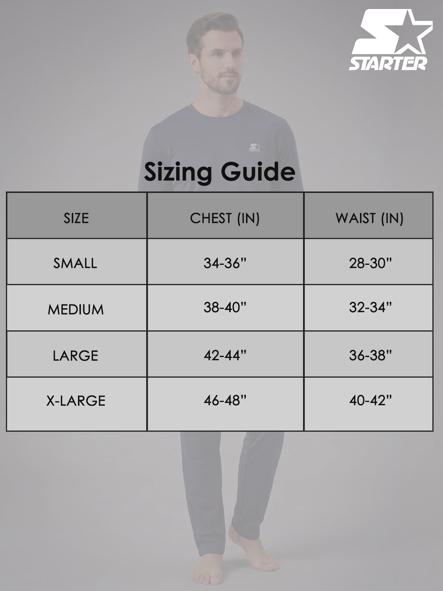 Starter Men's Pajamas 2-Piece Super Soft Long Sleeve Top and Pant Set, Navy, XL