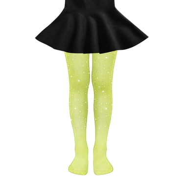 Girls' Sparkly Fishnet Tights with Rhinestone High Waist Tights Girls' Fishnet Stockings Bling Mesh Stockings 12-15 Years