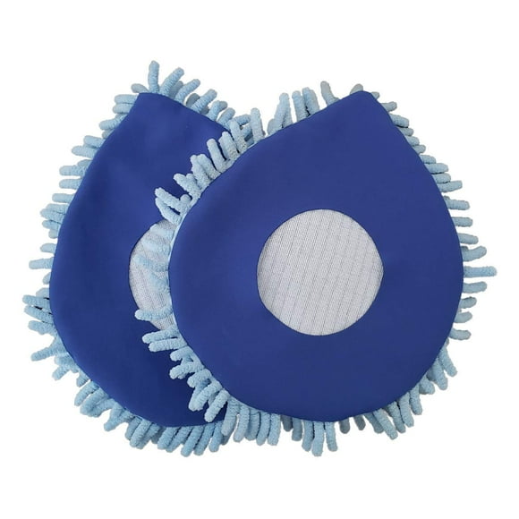CHOMP! Microfiber Mop Refill Pack: 5 Minute CleanWalls 2-pak Giant Noodle Blue Duster Reusable Washable, Window/Door Frame Cleaner and Baseboard Dusts - Dry Dusting Pads