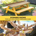 thumbnail image 6 of Vintage Yellow Wood Table Cloths for 6 Foot Rectangle Tables, Farmhouse Retro Wooden Plank Patio Waterproof Elastic Fitted Tablecloths, Washable Rectangular Table Cover for Camping, 6 of 8