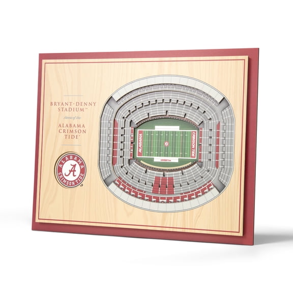 Alabama Crimson Tide 17'' x 13'' 5-Layer StadiumViews 3D Wall Art