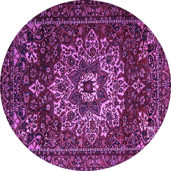 Ahgly Company Indoor Round Persian Purple Traditional Area Rugs, 3' Round