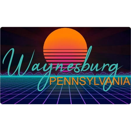 

Waynesburg Pennsylvania 4 X 2.25-Inch Fridge Magnet Retro Neon Design