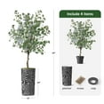 thumbnail image 3 of Artificial Tree in Modern Geometric Pattern Planter, Fake Eucalyptus Silk Tree for Indoor and Outdoor Home Decoration - 66" Overall Tall (Plant Pot Plus Tree), 3 of 5