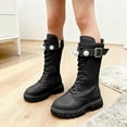 thumbnail image 2 of lnmuld Boots for Girls Stylish Girls High Top Ankle Winter Boots with Elegant Pearl Buckle Design for Youth Casual and Dress Occasions Size:5-5.5 Years, 2 of 9