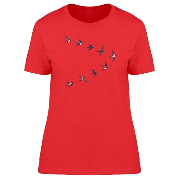 Lovely Flock Of Swallow Birds T-Shirt Women -Image by Shutterstock, Female Medium
