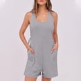thumbnail image 5 of Baqcunre Womens Summer Romper, Women Summer Casual Sleeveless Romper Short Overalls Loose Back Adjustable Jumpsuit with Pockets 2025 Trendy Outfits, Overalls for Women One Jumpsuit Gray L, 5 of 9