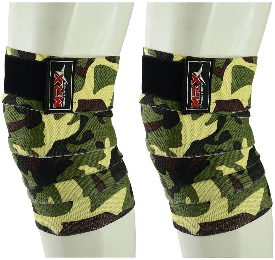 Sedroc Weight Lifting Knee Compression Sleeves Crossfit Gym Training Gray Camo 