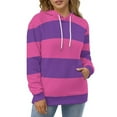 thumbnail image 4 of Pink Purple Stripes Men's Women Vintage 3D Hooded Sweatshirt - All-Season Loose Fit Streetwear, 4 of 6