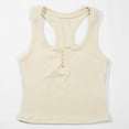 thumbnail image 2 of Camiseta sin mangas con cuello en U bajo y detalle de botones para mujer - Entallada, sin mangas, poliéster, para outfits de día/noche (tallas S-XL), 2 of 5