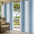 thumbnail image 3 of Blue Ombre Stripe Outdoor Curtains for Patio Waterproof, Windproof Privacy Curtains with Weighted Bottom, Farmhouse Simple Striped Outside Drapes for Picnic Garage Backyard Cabana 54"x84" 2 Panel, 3 of 8