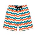 thumbnail image 2 of OSOLU Boys Athletic Shorts Summer Beach Breathable Colorful Striped Drawstring Elastic Waist Loose Fit Running Shorts For Kids 2-14Y, 2 of 3