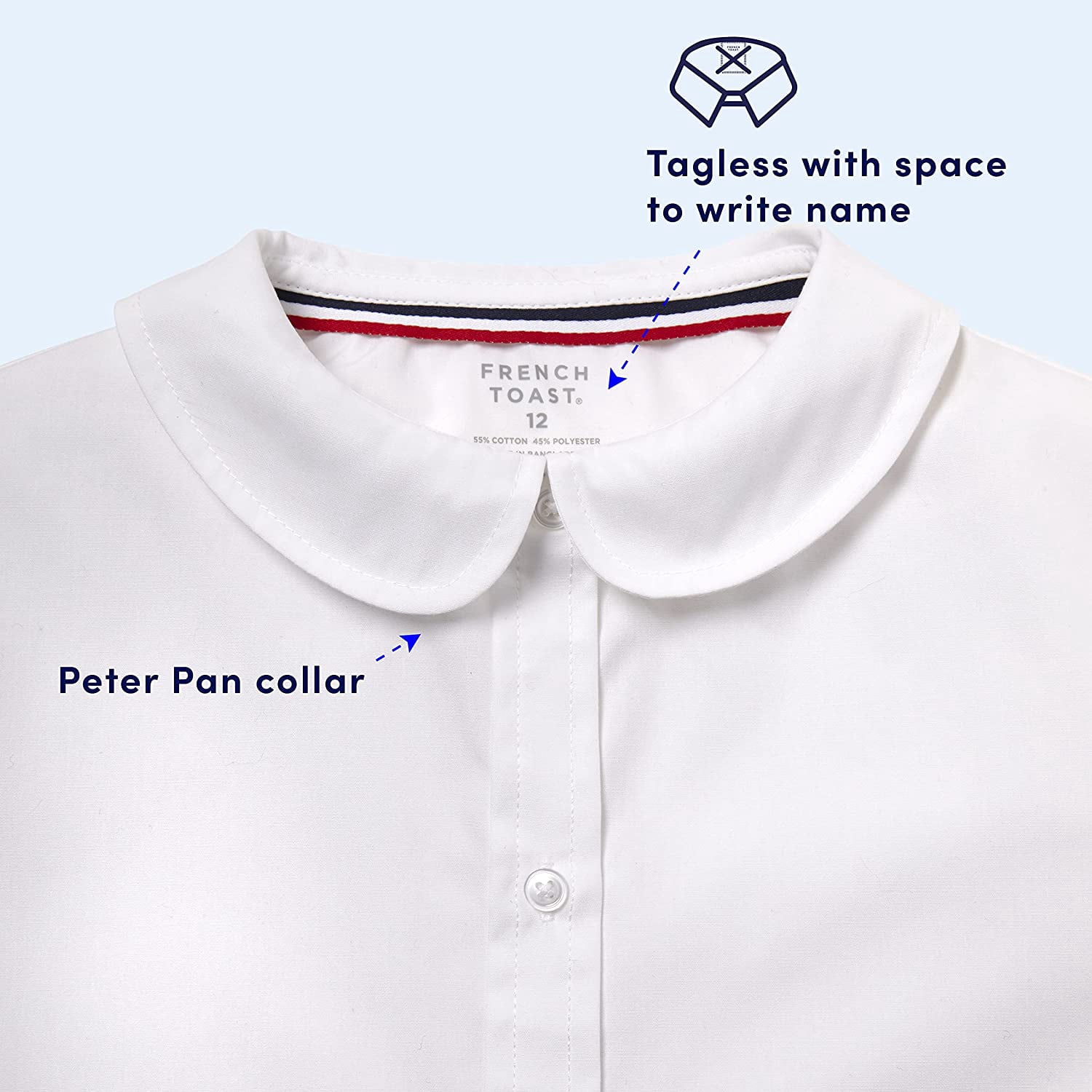 FERWANG Chemisier Peter Pan à Manches Courtes Pour Petite Fille Avec Ourlet A Volants Et Imprime Floral Bleu