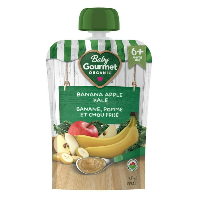 Purée biologique banane, pomme et chou frisé de Baby Gourmet