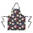 thumbnail image 2 of Pioneer Flower Floral Print Pattern Apron for Women and Men, Cotton Linen Waterproof with Pockets, Adjustable, 33x27 Inch for Kitchen, Gardening, BBQ, Salon, 2 of 6