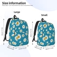 thumbnail image 4 of Rocae Daisies Flowers for Durable Canvas Backpack Leisure Large Bag Travel Rucksack Multi-function Backpack Medium, 4 of 8