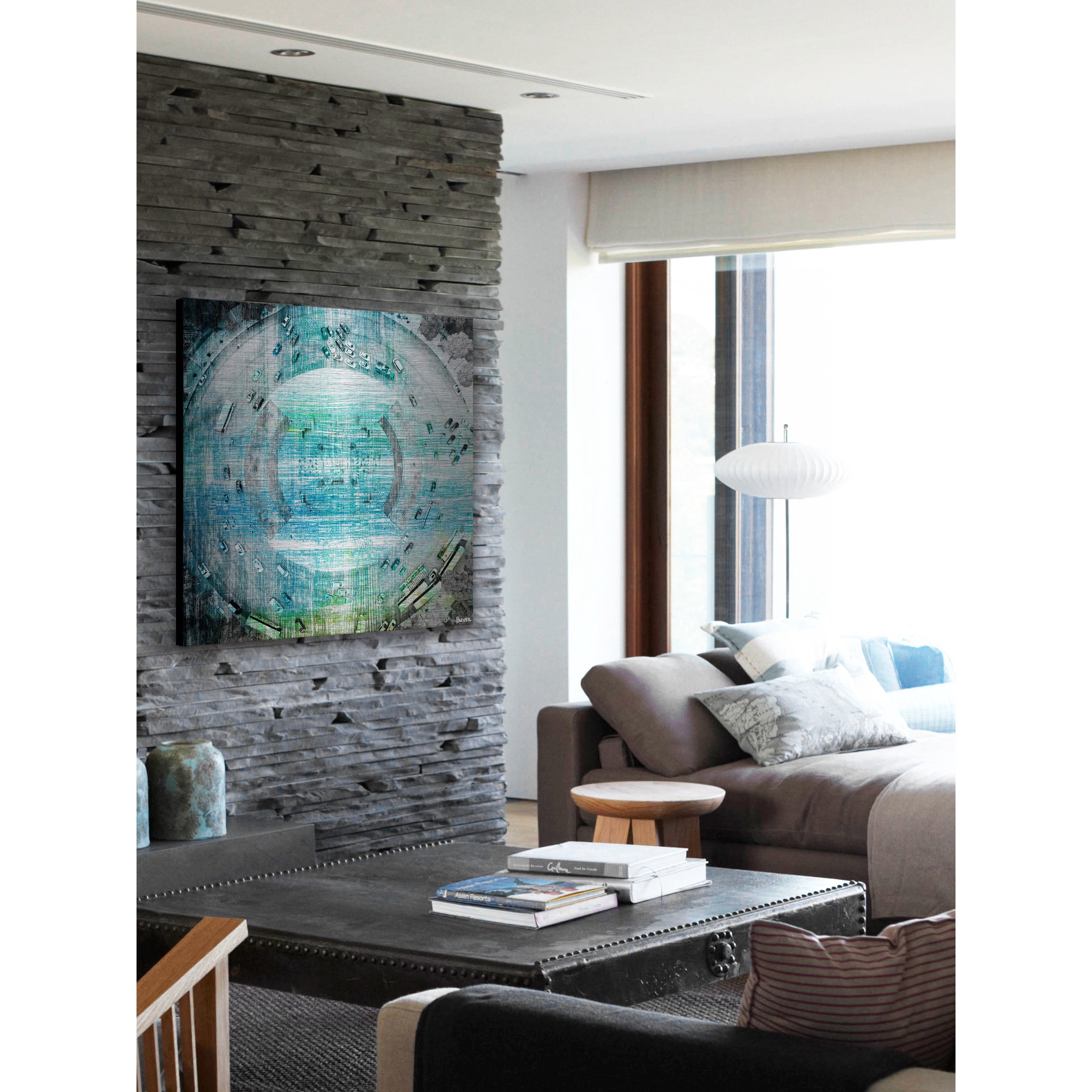 "Wrong Way Circle" Painting Print on Brushed Aluminum