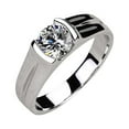 thumbnail image 1 of Anillos de corte redondo Moissanite Platino Chapado en Plata Anillo de compromiso de boda para las mujeres Anillo de promesa para su día, 1 of 8