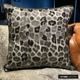 thumbnail image 2 of The HomeCentric Euro Pillow Cases, Black & Grey European Sham&nbsp;Pillow Cover, Pack of 2, 26x26 inch (65x65 cm) Faux Leather & Suede Cushion Cover&nbsp;Couch, Pillow Cover Leopard - Spotted Wild, 2 of 10