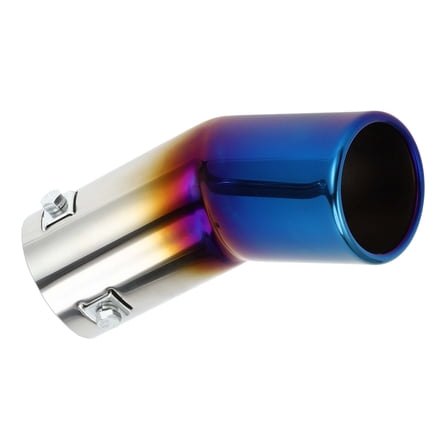 Unique Bargains 1 Pc Curved Exhaust Tip 1.1" - 2.4" Inlet Stainless Steel Burnt Blue
