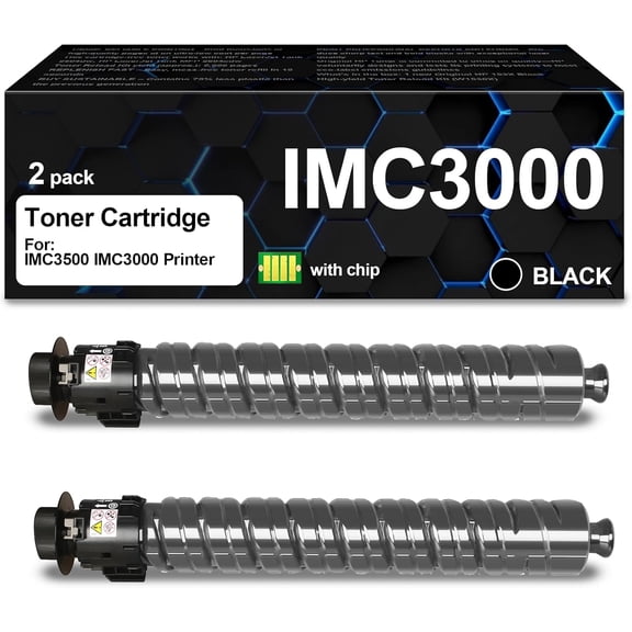 IMC3000 IMC3500 Black Toner Cartridge ( 842251) with Chip Compatible with Ricoh IMC3000 IMC3500 Printers Toner(2-Pack)