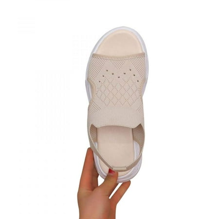 

Homedles Sandals Women- Gift for women Comfortable Open Toe Casual Summer Flat Gladiator Sandals Beige