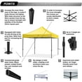 thumbnail image 4 of ABCCANOPY 10' x 10' Yellow Outdoor Commercial Instant Shelter Metal Patio Pop-Up Canopy, 4 of 7