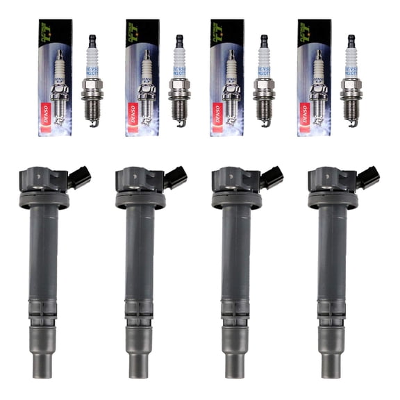 Set of 4 Ignition Coils   4 OEM 4504 Platinum TT Spark Plugs For Toyota Corolla