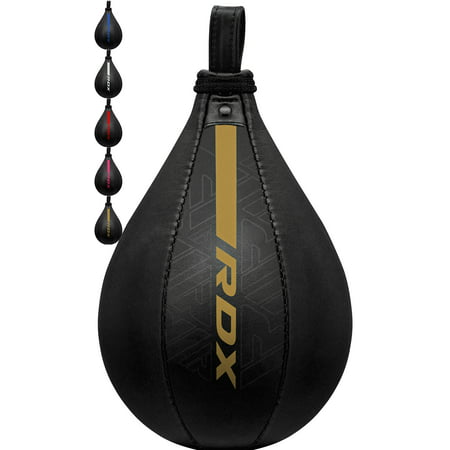 RDX Speed Ball Bag Boxing Maya Hide Leather MMA Muay Thai Punching, Dodge Striking Kit Hanging Workout Kicking Martial Arts Training Home Gym Boxing Exercise Workout