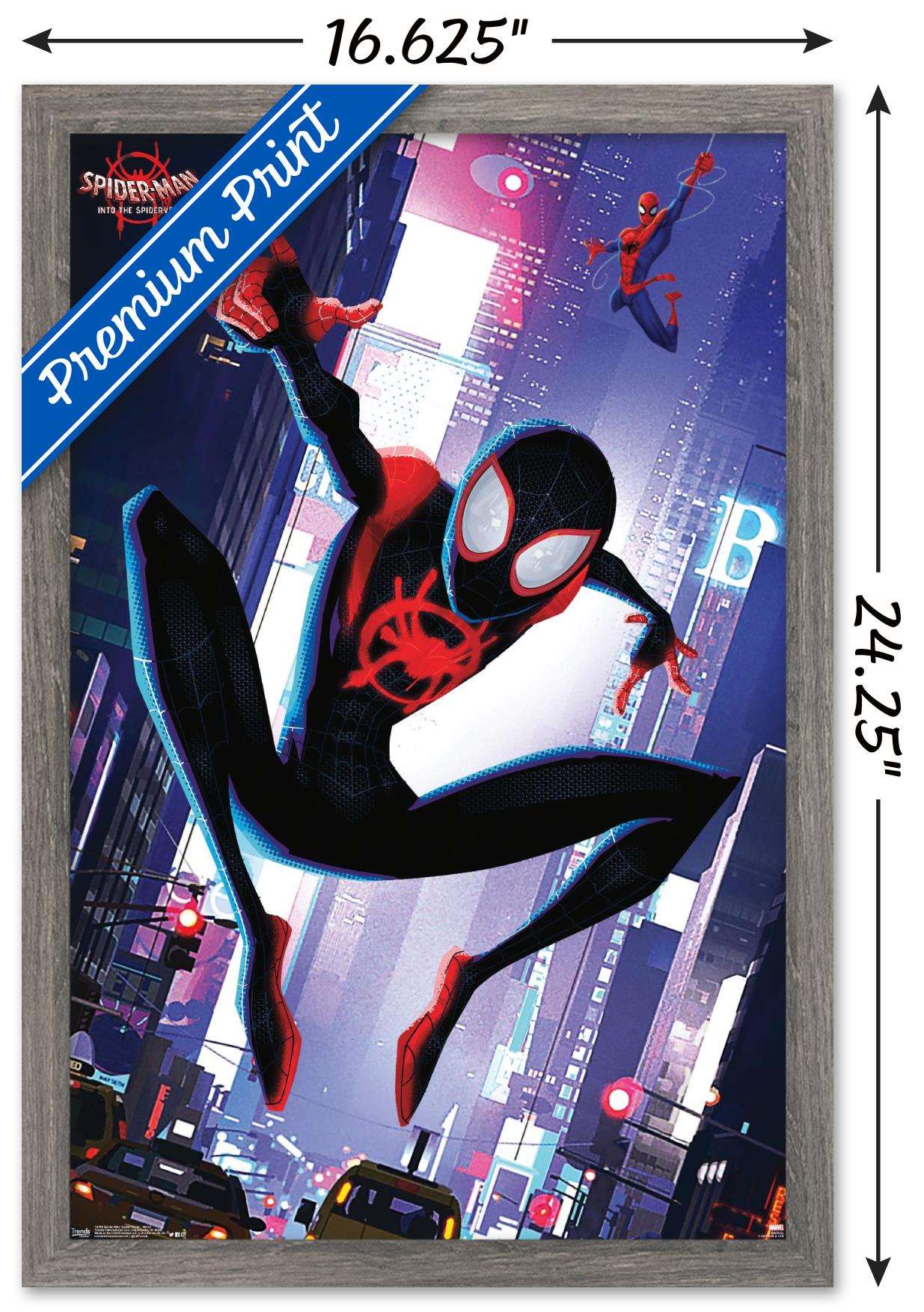 Marvel Spider-Man - Into The Spider-Verse - Street Wall Poster, 14.725" x 22.375", Framed