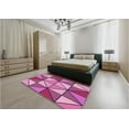 thumbnail image 4 of Ahgly Company Indoor Round Patterned Medium Violet Red Pink Area Rugs, 6' Round, 4 of 6