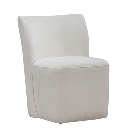 Liberty Furniture Accent Dining Chair with Castors - Rounded Back - Ivory Upholstry