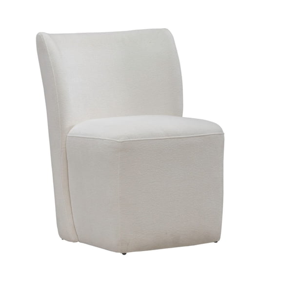 Liberty Furniture Accent Dining Chair with Castors - Rounded Back - Ivory Upholstry