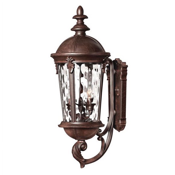 Hinkley Windsor Collection European Influence Medium Three Light Outdoor Wall Mount, River Rock