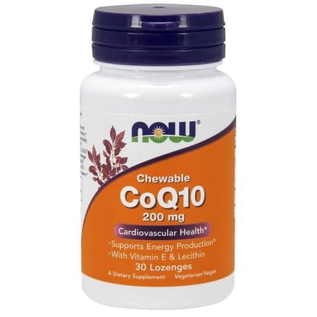 CoQ10 200mg w/Vit. E 100 IU Now Foods 30 Chewable