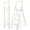 White Finish, variant on Calmwrd Step Ladder Folding 3-Step Woodgrain Finish Aluminum Foldable Step Ladders,Anti-Slip for Home & Kitchen Office 330 lbs