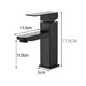 thumbnail image 2 of Mezclador monomando de acero inoxidable para lavabo de baño, grifo cuadrado de lavabo negro, 2 of 7