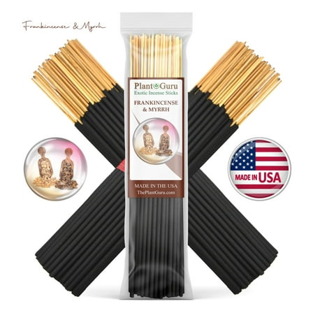 Frankincense and Myrrh Incense Sticks 7" Bulk - 1 Bundle 85 to 100 Sticks - Smooth and Clean Long Burn Time, 30 to 45 Minutes.