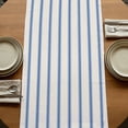 thumbnail image 5 of Navy Blue Striped 70 Inch Table Runner, Rustic Blue Stripe Modern Art Beige Farmhouse Dresser Scarf Cotton & Linen Tablerunner for Dining/Kitchen Island/Holiday Party Décor 13" x 70", 5 of 9