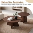 thumbnail image 6 of PUKNLY Round Nesting Coffee Table Set of 2, Modern Circle End Table Set, Mid Century Wooden Accent Tables, Small Side Table for Living Room Bedroom Balcony Office, Flexible Use, Space-Saving,Wanult, 6 of 7
