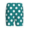 thumbnail image 2 of Lsque Teal And White Polka Dot Mens Sleep Pajama Shorts,Short Pajama Pants, Cotton Ultra-Soft Knit-4X-Large, 2 of 9