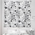 thumbnail image 1 of Floral Tapestry, Flowers Leaves Twirled Swirls Buds Nature Romantic Design Art Print, Fabric Wall Hanging Decor for Bedroom Living Room Dorm, 5 Sizes, Black and White, by Ambesonne, 1 of 1