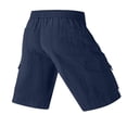 thumbnail image 6 of Hurxie Mens Casual Sweat Cargo Shorts Drawstring Elastic Waist Athletic Workout Gym Jogger Shorts with Pockets Dark Blue,XL, 6 of 7