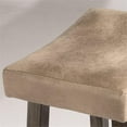 thumbnail image 3 of Hillsdale Furniture Upholstered Saddle Seat Backless Rustic Gray Wood Bar Height Stool, 3 of 4