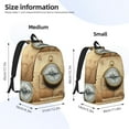 thumbnail image 2 of Disketp Magnetic Old Compass On World Map print Canvas Backpack Lightweight Travel Daypack Student Rucksack Laptop Backpack-Small, 2 of 5