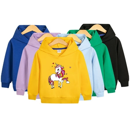 

KYAIGUO 1-11T Boys Girls Toddler Cotton Hoodie Sweatshirts for Kids Toddler Long Sleeve Cartoon Print Sweatshirt Jacket Baby Spring Fall Pullover Tops