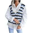 thumbnail image 2 of Ruimatai Mode Décontractée pour Femmes Gilet Tricoté Creux Col en V, 2 of 3