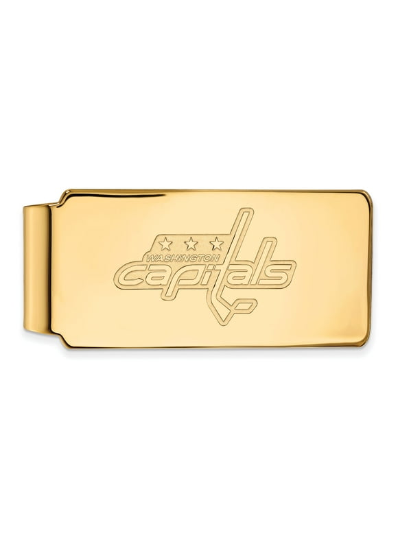 10k Yellow Gold NHL Hockey LogoArt Official Licensed Washington Capitals Money Clip